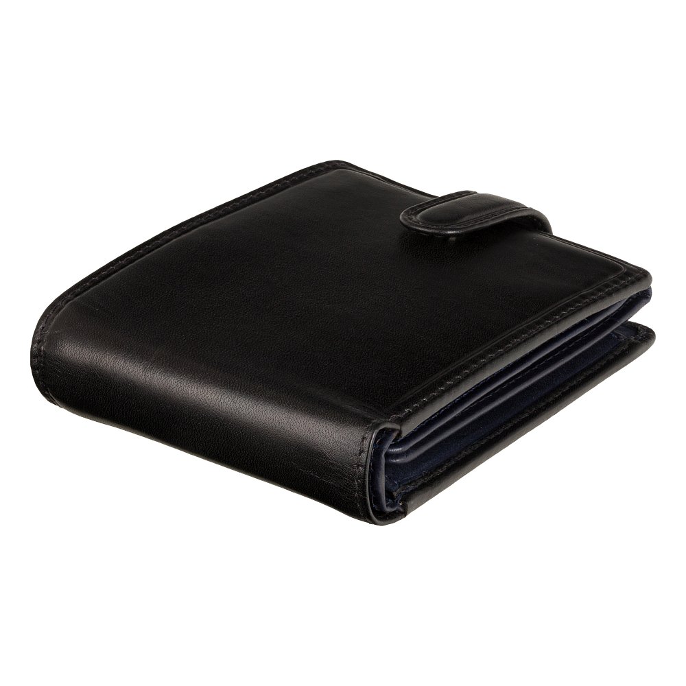 Гаманець чоловічий чорний із синім Visconti TR35 BLK/BLUE Atlantis c RFID (Black Blue)