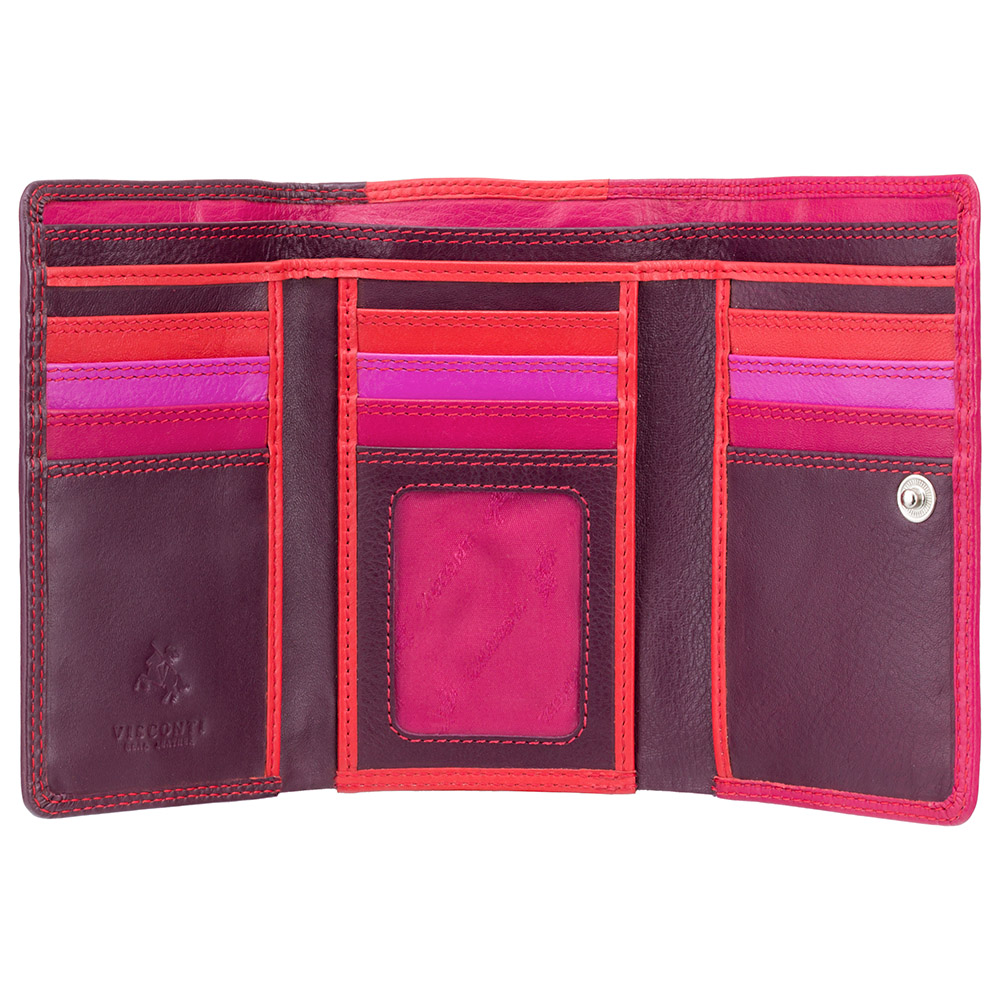 Гаманець жіночий рожевий Visconti RB43 PLUM M Bora RFID (Plum Multi)