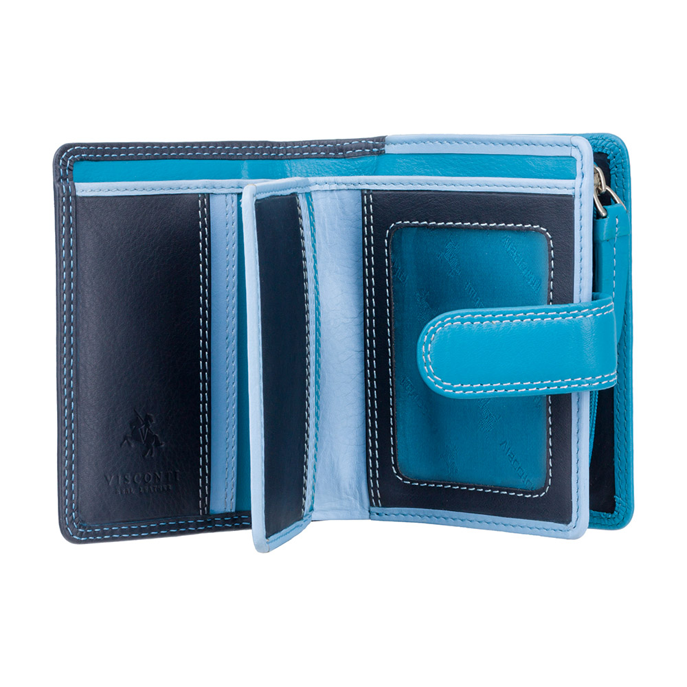 Блакитний гаманець жіночий Visconti RB40 BLUE M Bali RFID (Blue Multi)