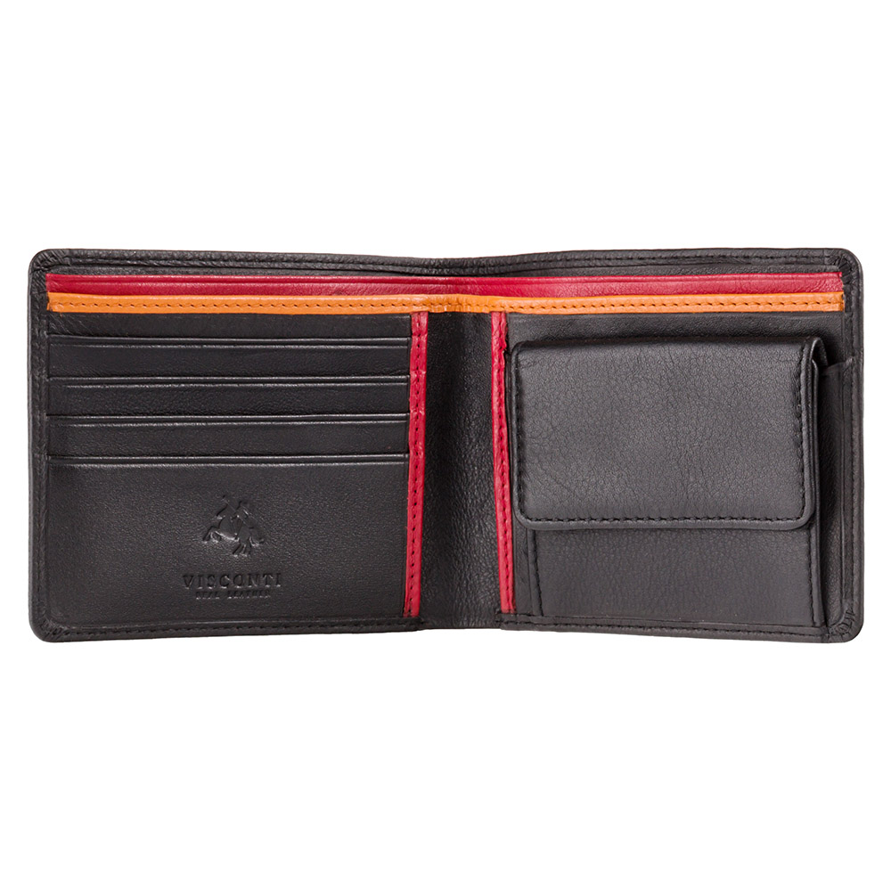 Гаманець чоловічий Visconti BD10 BK/RD/OR (Black Red Orange)