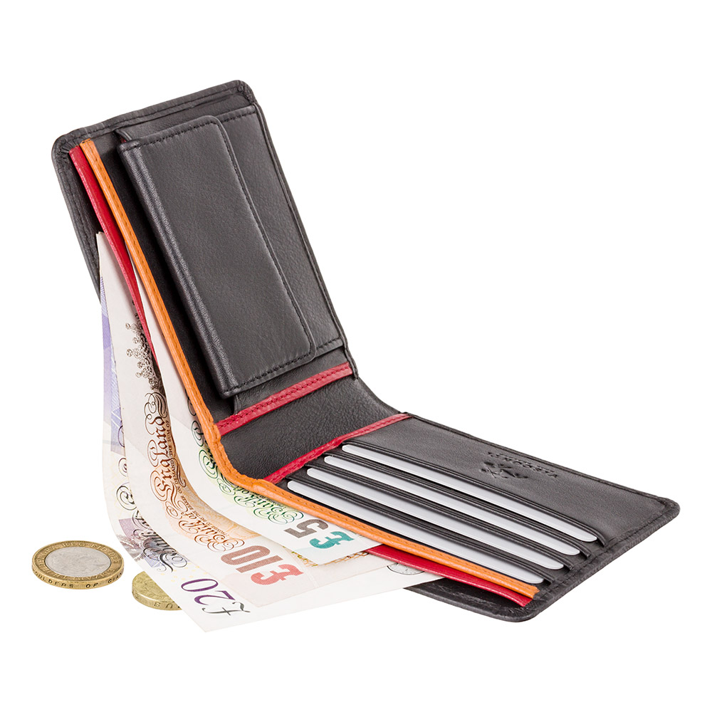 Гаманець чоловічий Visconti BD10 BK/RD/OR (Black Red Orange)