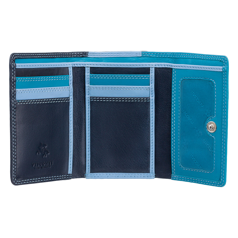 Голубий жіночий гаманець Visconti RB39 BLUE M Biola c RFID (Blue Multi)