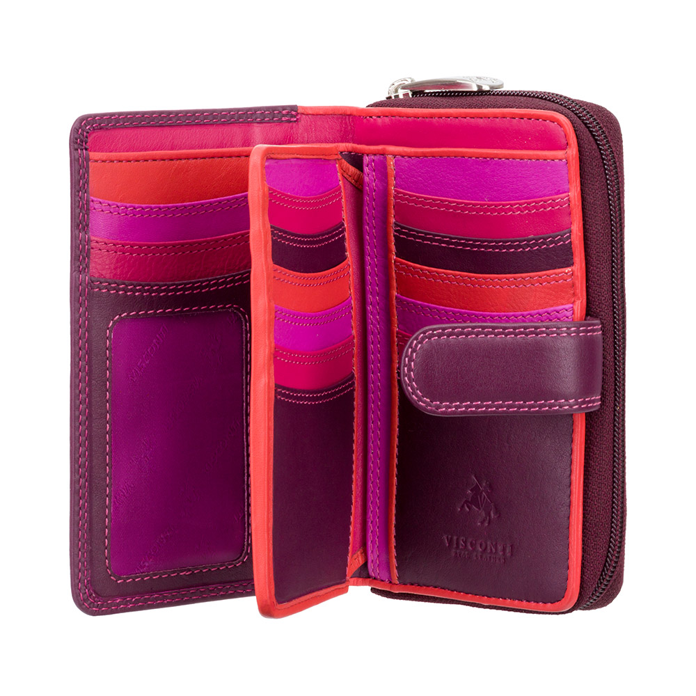 Фіолетовий гаманець жіночий Visconti R13 PLUM M Carmelo c RFID (Plum Multi)