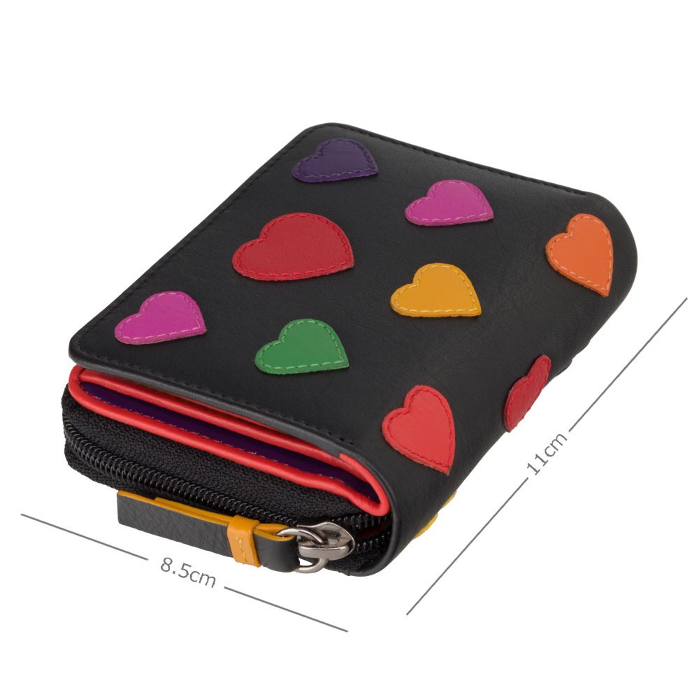 Маленький жіночий гаманець Visconti LV6 BK MULTI Desire (Black/Multi Love)