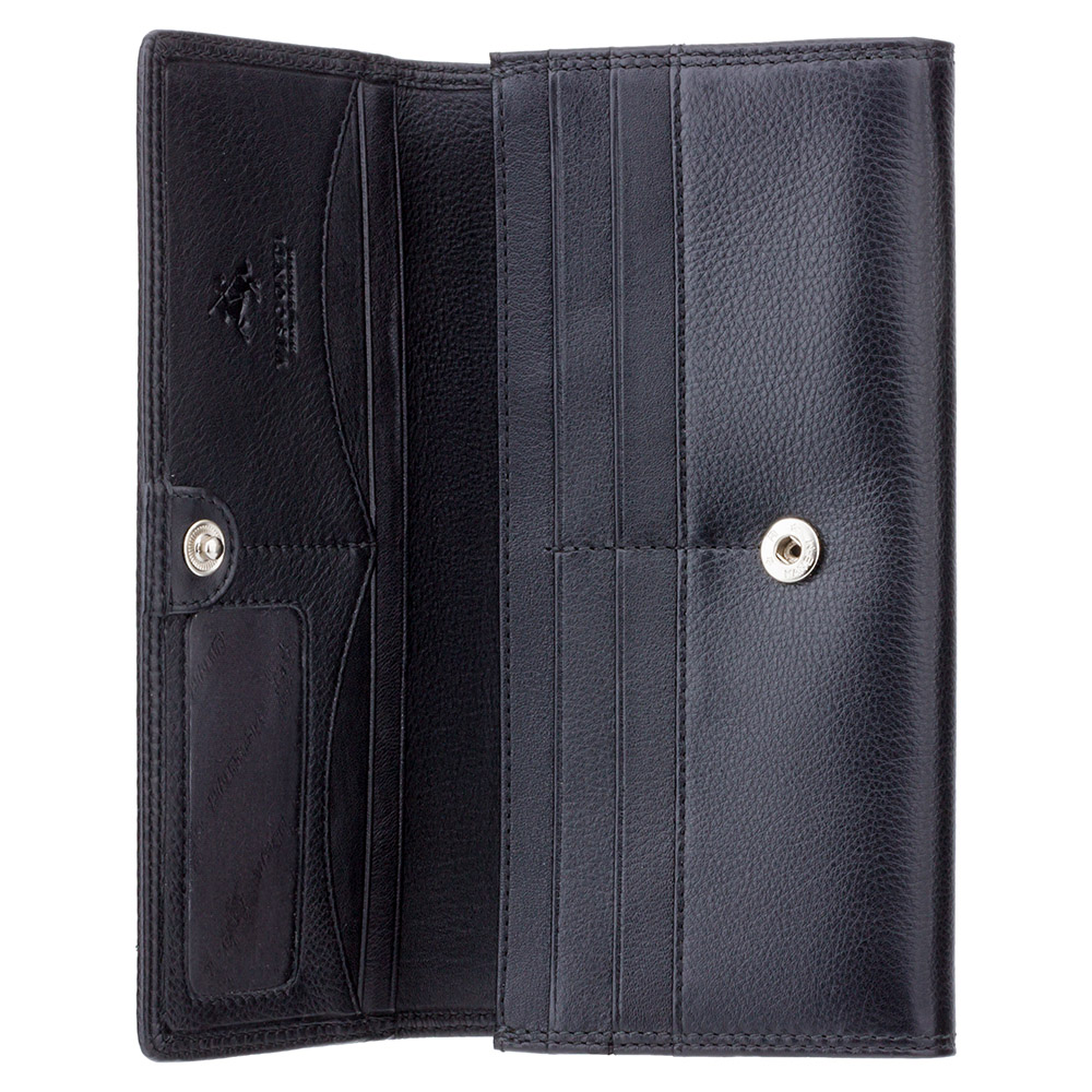 Великий жіночий гаманець на магніті Visconti HT35 BLK Buckingham RFID (Black)