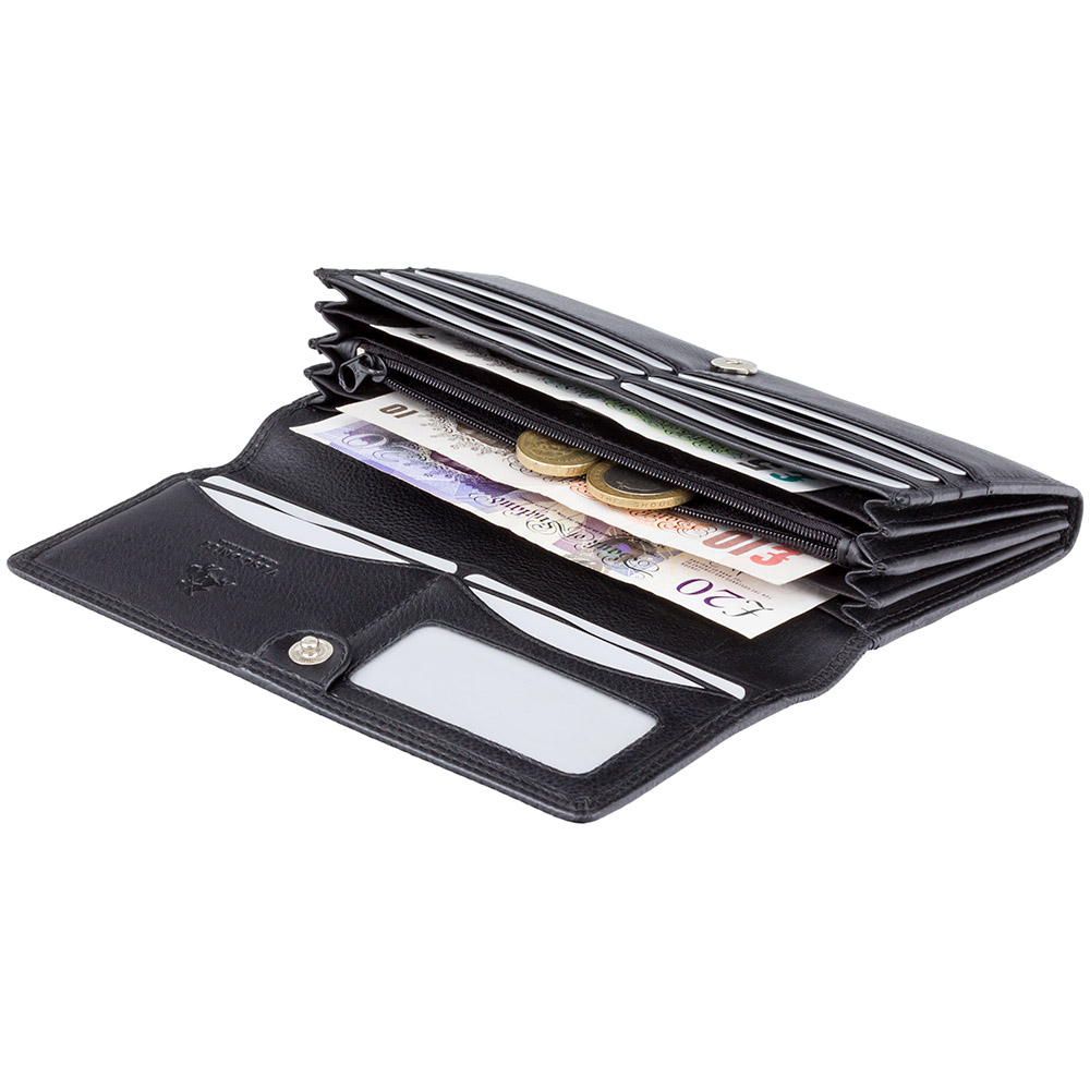 Великий жіночий гаманець на магніті Visconti HT35 BLK Buckingham RFID (Black)