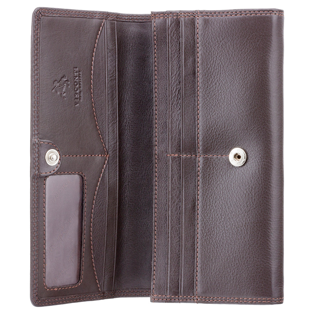 Коричневий гаманець жіночий Visconti HT35 CHOC Buckingham c RFID (Chocolate)