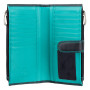 Незвичайний жіночий гаманець із натуральної шкіри Visconti CD23 BLK/AQUA Jade (Black Aqua)