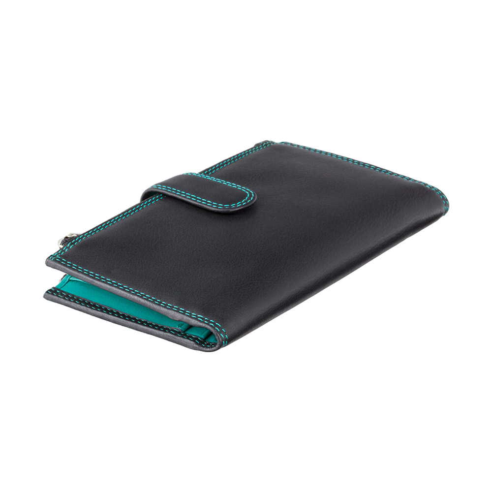 Незвичайний жіночий гаманець із натуральної шкіри Visconti CD23 BLK/AQUA Jade (Black Aqua)