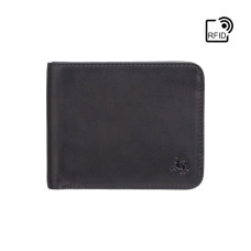 Чорний шкіряний портмоне для чоловіка Visconti VSL35 BK/OR Trim c RFID (Black-Orange)