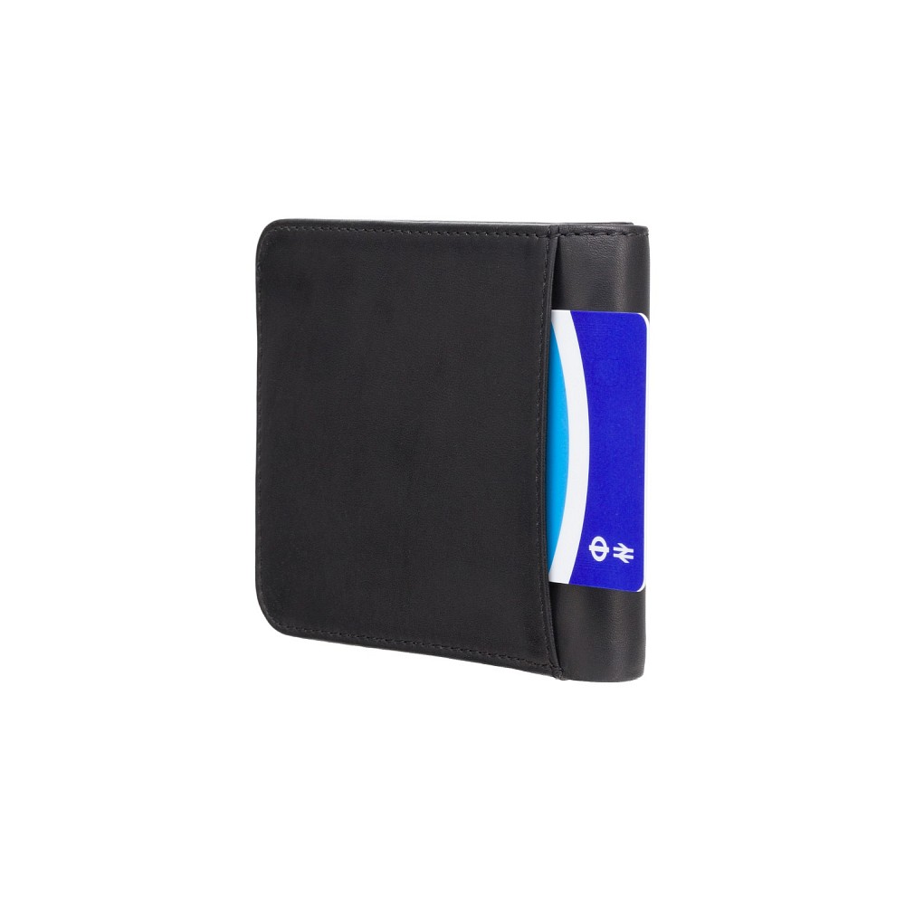 Чорний шкіряний портмоне для чоловіка Visconti VSL35 BK/OR Trim c RFID (Black-Orange)