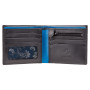 Чорний чоловічий портмоне без клямки Visconti PM101 BLK/BLUE Pablo c RFID (Black Blue)
