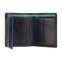 Маленький чоловічий портмоне у два додавання Visconti BD22 BK/CB/GRN Dr. No (Black Cobalt Green)