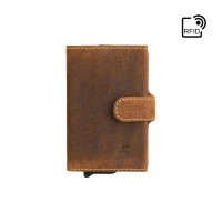 Коричневий гаманець картхолдер Visconti VSL59 OIL TAN Fireblade (Oil Tan)