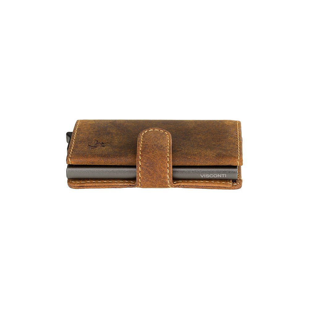 Коричневий гаманець картхолдер Visconti VSL59 OIL TAN Fireblade (Oil Tan)