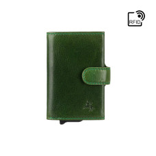 Зелений шкіряний гаманець картхолдер Visconti VSL59 GREEN Fireblade (Green)