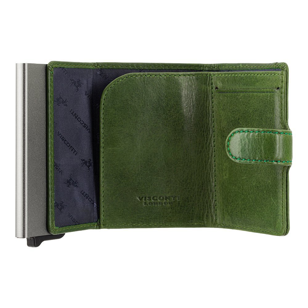 Зелений шкіряний гаманець картхолдер Visconti VSL59 GREEN Fireblade (Green)
