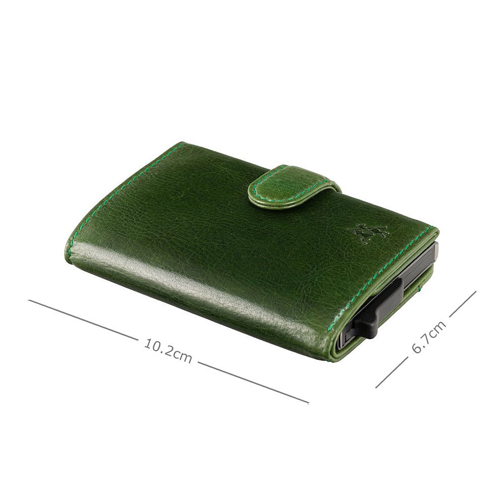 Зелений шкіряний гаманець картхолдер Visconti VSL59 GREEN Fireblade (Green)