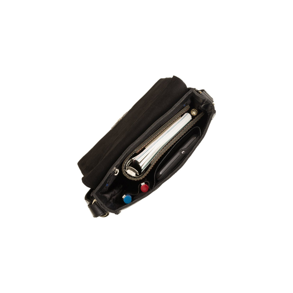 Чорна шкіряна сумка із клапаном Visconti S11 BLK Skyler (Black)