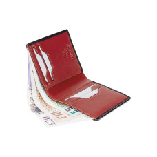 Чорний чоловічий шкіряний портмоне Visconti VSL26 BLK/RED Javelin з RFID