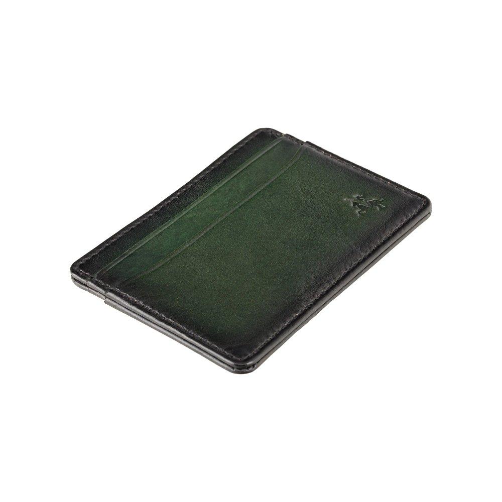 Шкіряний картхолдер зеленого кольору Visconti AT54 GREEN Evan (Burnish Green)